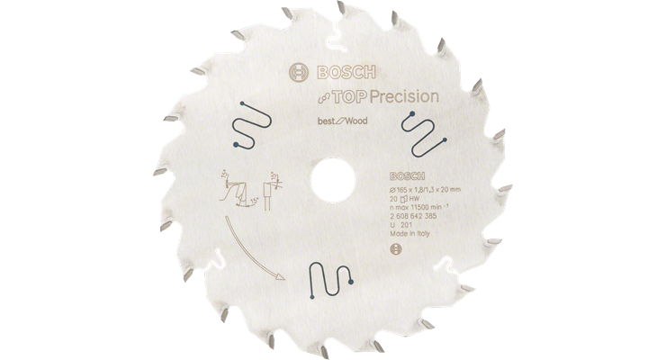 BOSCH Best for Wood Kreissaegeblatt 165,0 mm, 20 Zaehne, 1 St