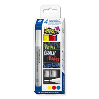 STAEDTLER Lumocolor chalk marker Kreidemarker farbsortiert 2,4 mm, 4 St. STAEDTLER Lumocolor chalk marker Kreidemarker farbsortiert 2,4 mm, 4 St.