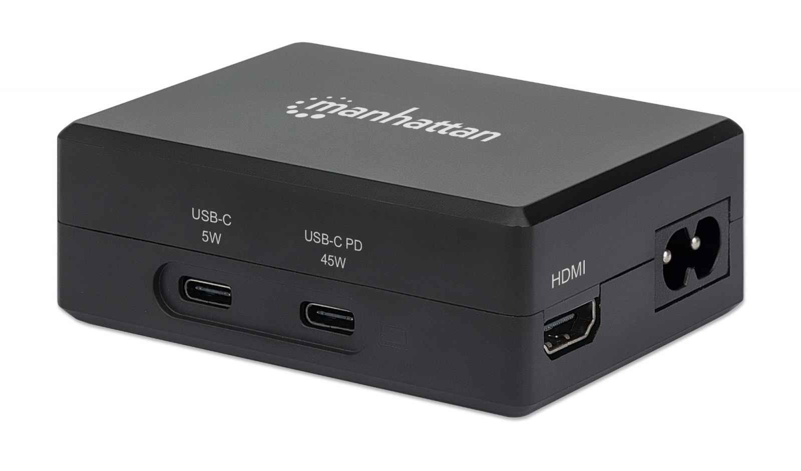 MANHATTAN Smart Video Power DeliveryLadehub 1x HDMI 1x USBC PD 45W 1x USBC 5V1A 2x USB 32 Gen 1 Typ A Port internes Netzteil