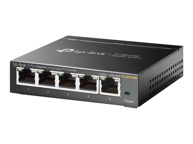 TPLINK TLSG105E 5Port Gigabit Desktop Easy Smart Switch 101001000Mbps RJ45 ports MTUPortTagbased VLAN QoS IGMP Snooping