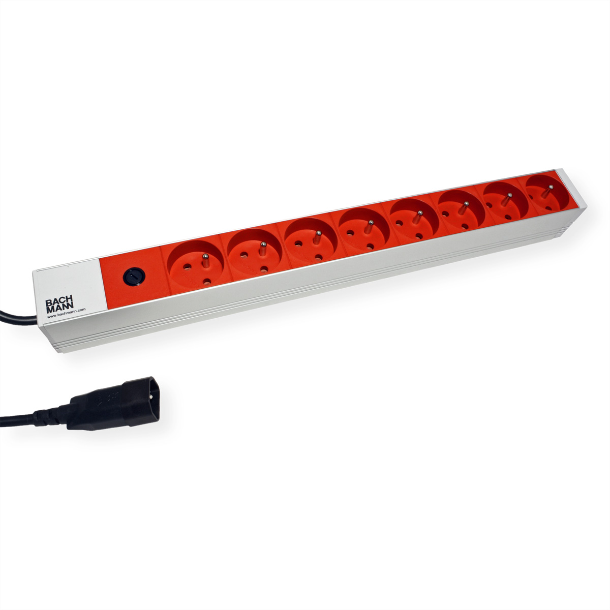 BACHMANN 48,26cm 19Zoll 1HE 8xUTE rt 1xFuse 10A Strom 2,0m