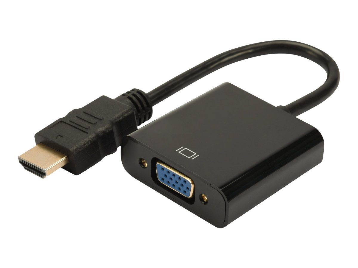 DIGITUS Konverter HDMI auf VGA HDMI A Stecker auf VGA Buchse 3,5mm Audio Buchse schwarz