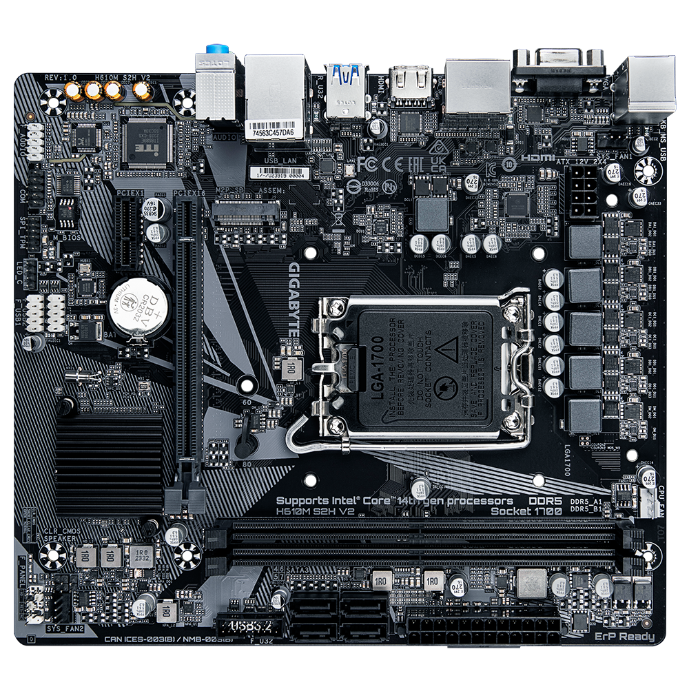 GIGABYTE H610M S2H V2 LGA1700 2xDDR5 4xSATA 1xM2