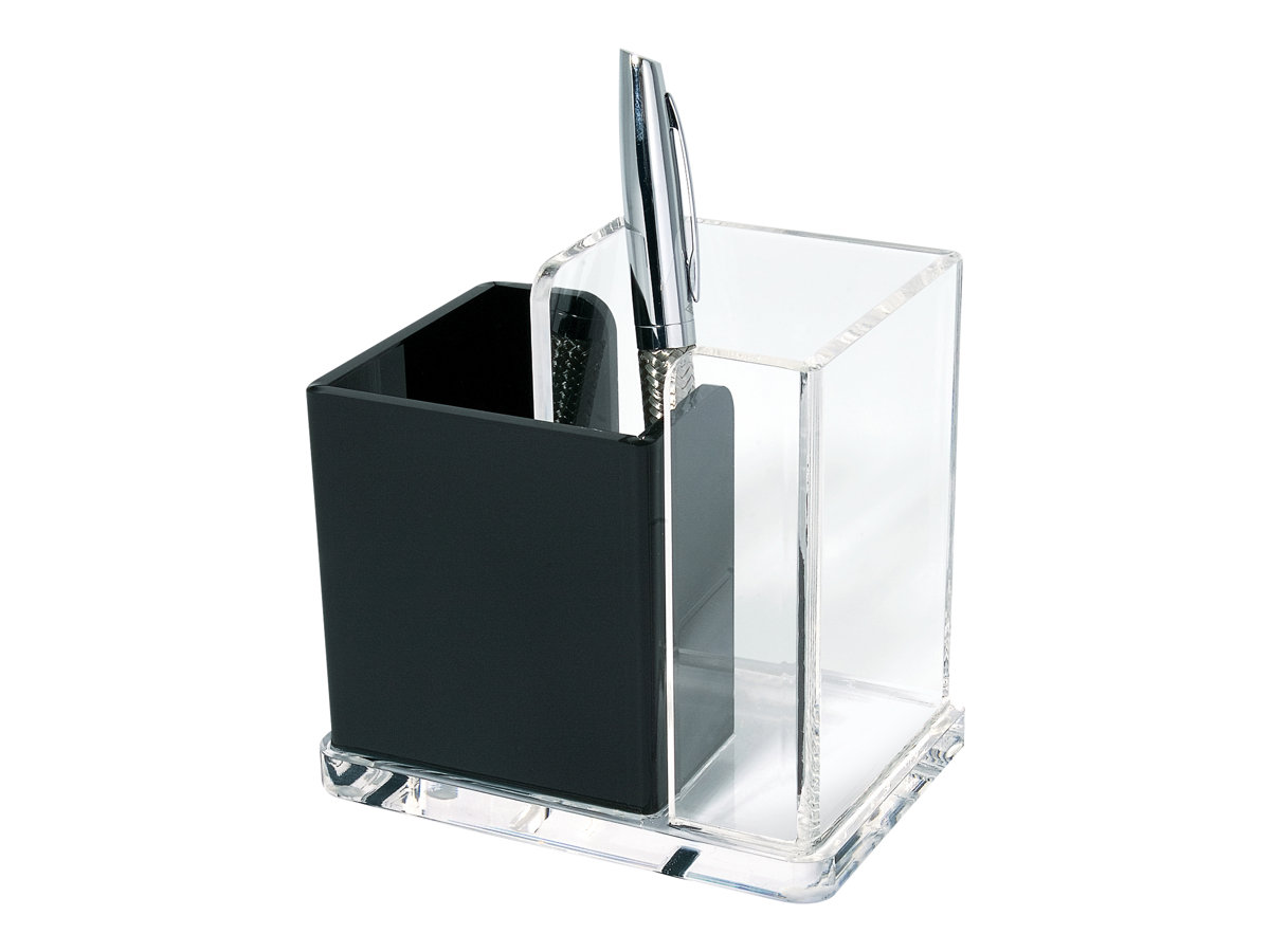 WEDO Stiftehalter Acryl Exklusiv glasklar/schwarz Acryl 2 Faecher 12,0 x 8,5 x 10,0 cm WEDO Stiftehalter Acryl Exklusiv glasklar/schwarz Acryl 2 Faecher 12,0 x 8,5 x 10,0 cm