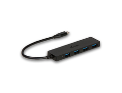 I-TEC USB C Slim Passive HUB 4 Port ohne Netzteil ideal fuer Notebook Tablet PC Unterstuetzt Win Mac OS kompatibel mit Thunderbolt 3