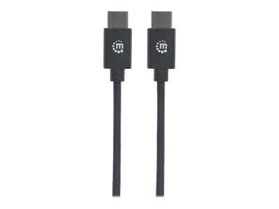 MANHATTAN USB 2.0 Typ C-Kabel 0,5m Typ C-Stecker auf Typ C-Stecker 480 Mbit/s schwarz