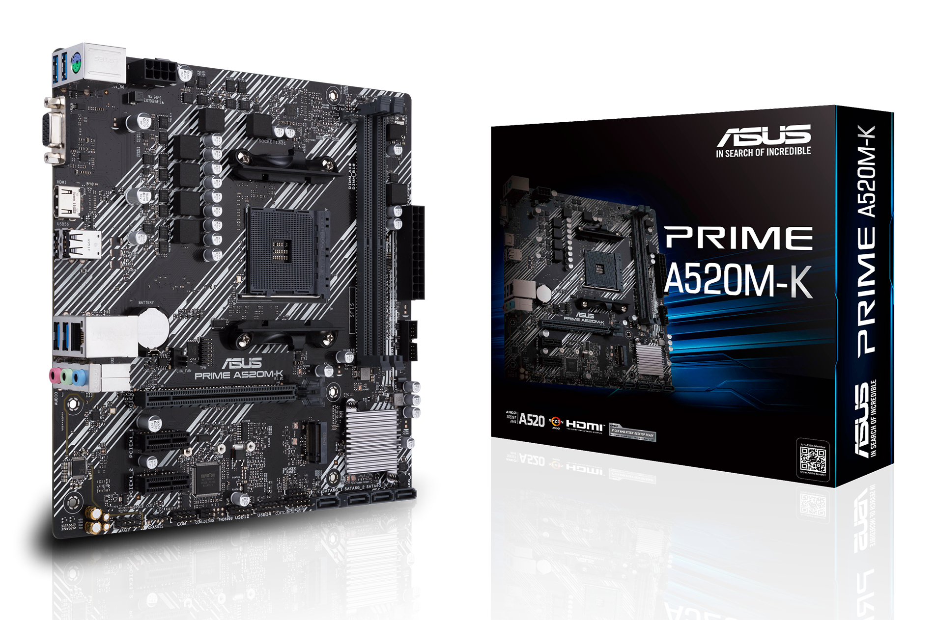 ASUS PRIME A520MK AMD Socket AM4 for 3rd Gen AMD Ryzen mATX Form Factor DDR4