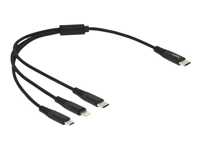 Delock USB Ladekabel 3 in 1 USB Type-C zu Lightning/Micro USB/USB Type-C 30 cm Delock USB Ladekabel 3 in 1 USB Type-C zu Lightning/Micro USB/USB Type-C 30 cm