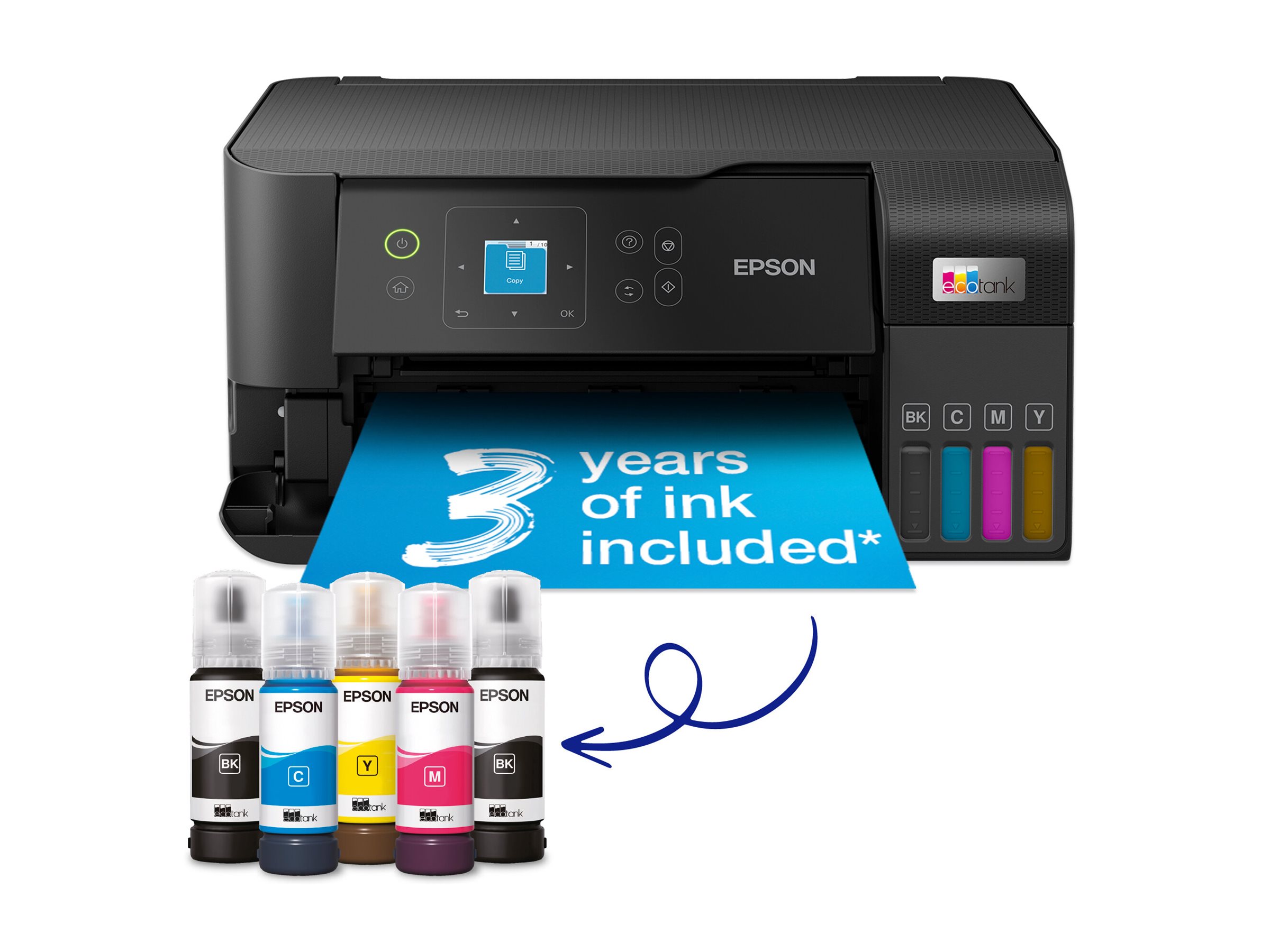EPSON EcoTank ET-2840 3 in 1 Tintenstrahl-Multifunktionsdrucker schwarz EPSON EcoTank ET-2840 3 in 1 Tintenstrahl-Multifunktionsdrucker schwarz