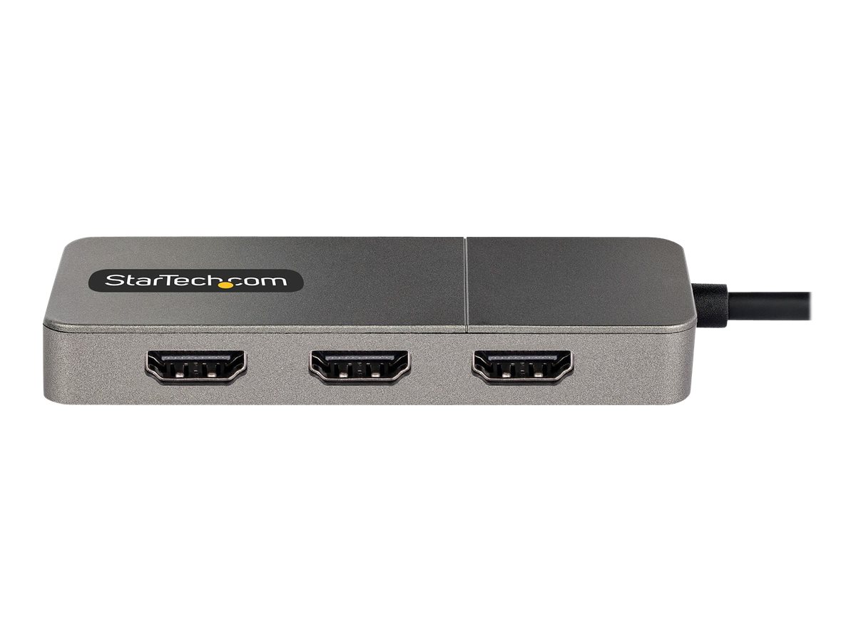 StarTech.com 3-Port USB-C MST Hub, USB Type-C to 3x HDMI Multi-Monitor Adapter for Laptop, Triple HDMI up to 4K 60Hz w/ DP 1.4 Alt Mode and DSC, HDR, 1ft (30cm) Cable, USB Bus-Powered - Multi-Stream Transport Hub (MST14CD123HD) - Video-/Audio-Splitter - 3