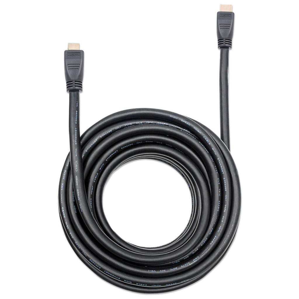 MANHATTAN HDMIKabel mit EthernetKanal CL3zertifiz zur Wandinstallation HEC ARC 3D 4K60Hz SteckerStecker geschirmt schwarz 10m
