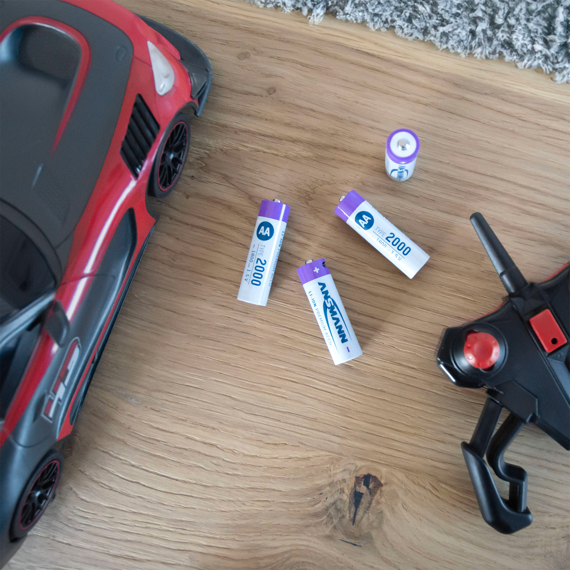 ANSMANN USBAkkus mit Ladekabel 2000 LiIon Mignon AA 1800 mAh, 4 St