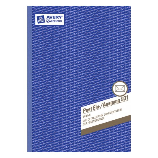 AVERY Zweckform Post-Eingang-/Ausgangsbuch Formularbuch 931