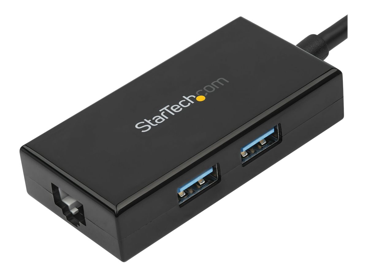 StarTech.com USB 3.0 auf Gigabit Netzwerk Adapter mit 2 Port USB Hub - Native Treiber-Unterstützung (Windows, Mac und Chrome OS) - Netzwerkadapter - USB 3.0 - Gigabit Ethernet x 1