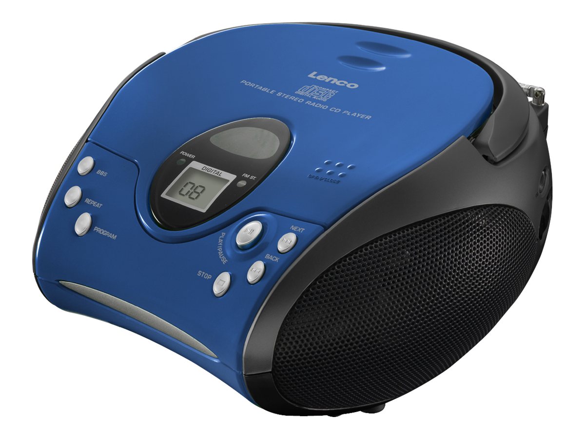 LENCO SCD-24 Stereo UKW-Radio mit CD-Player, blau/schwarz
