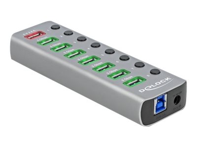 Delock USB 3.2 Gen 1 Hub mit 7 Ports + 1 Schnellladeport + 1 USB-C? PD 3.0 Port