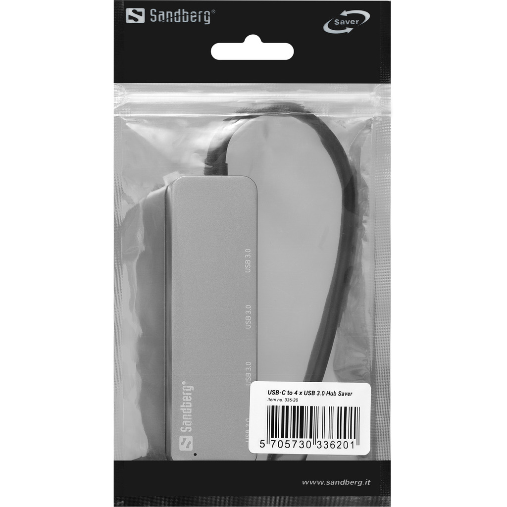 SANDBERG USBC TO 4x USB 30 HUB SAVER