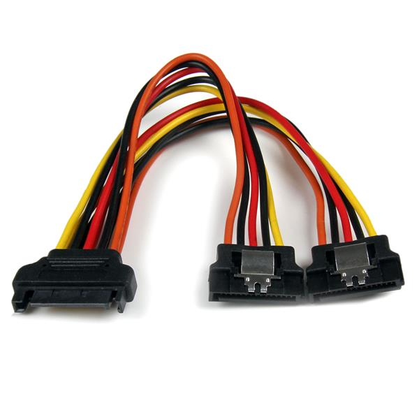 STARTECHCOM 6in Latching SATA Power Y Splitter Cable Adapter MF