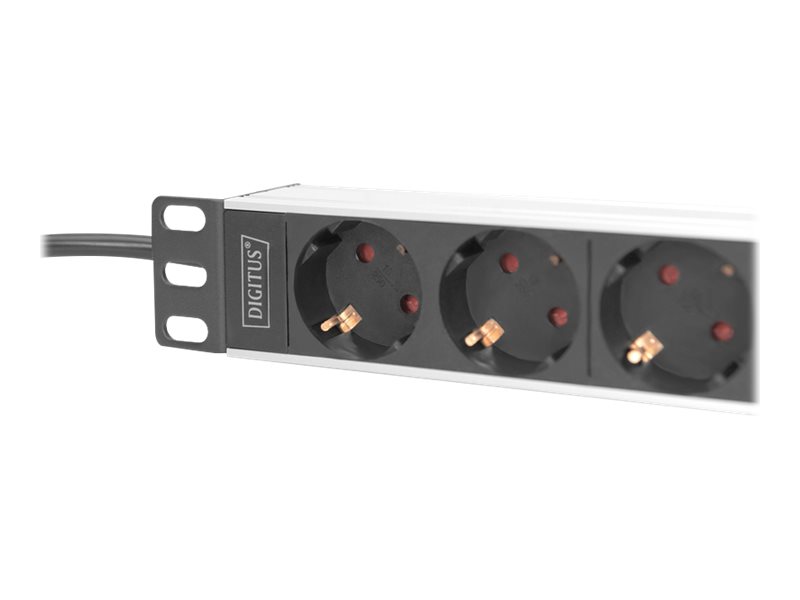 DIGITUS DN-95418 4-fach Steckdosenleiste fuer Serverschrank 2,0 m schwarz
