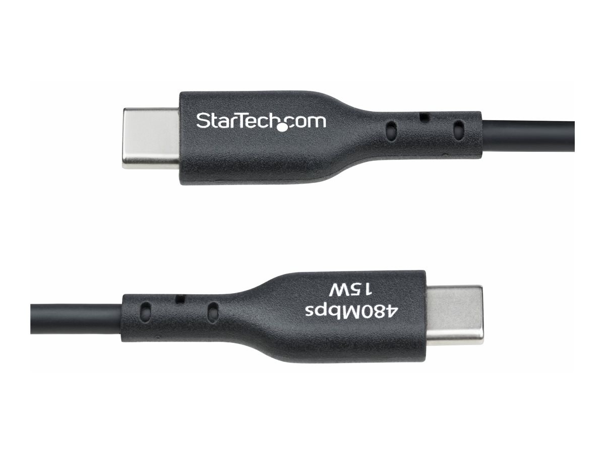 STARTECH.COM 1m USB-A auf USB-C Ladekabel USB-A auf Typ-C Schnellladekabel 3A USB 2.0 Datenubertragung Schwarz