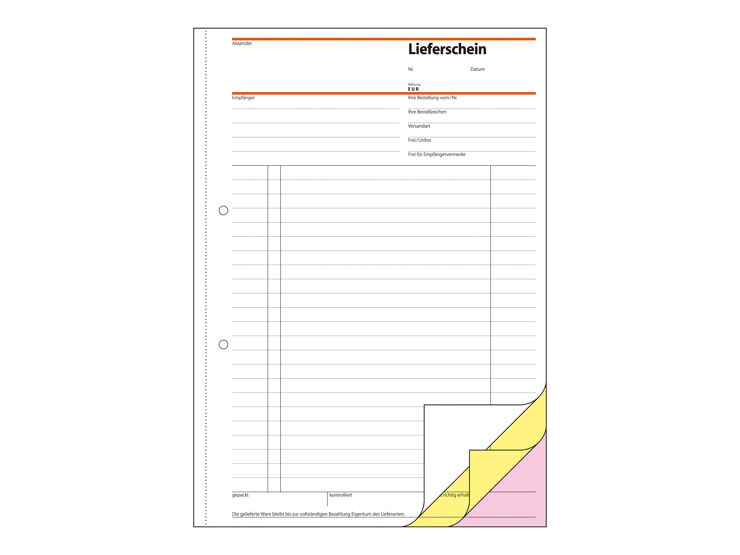 SIGEL Lieferschein mit Empfangsschein Formularbuch SD016, 1 St