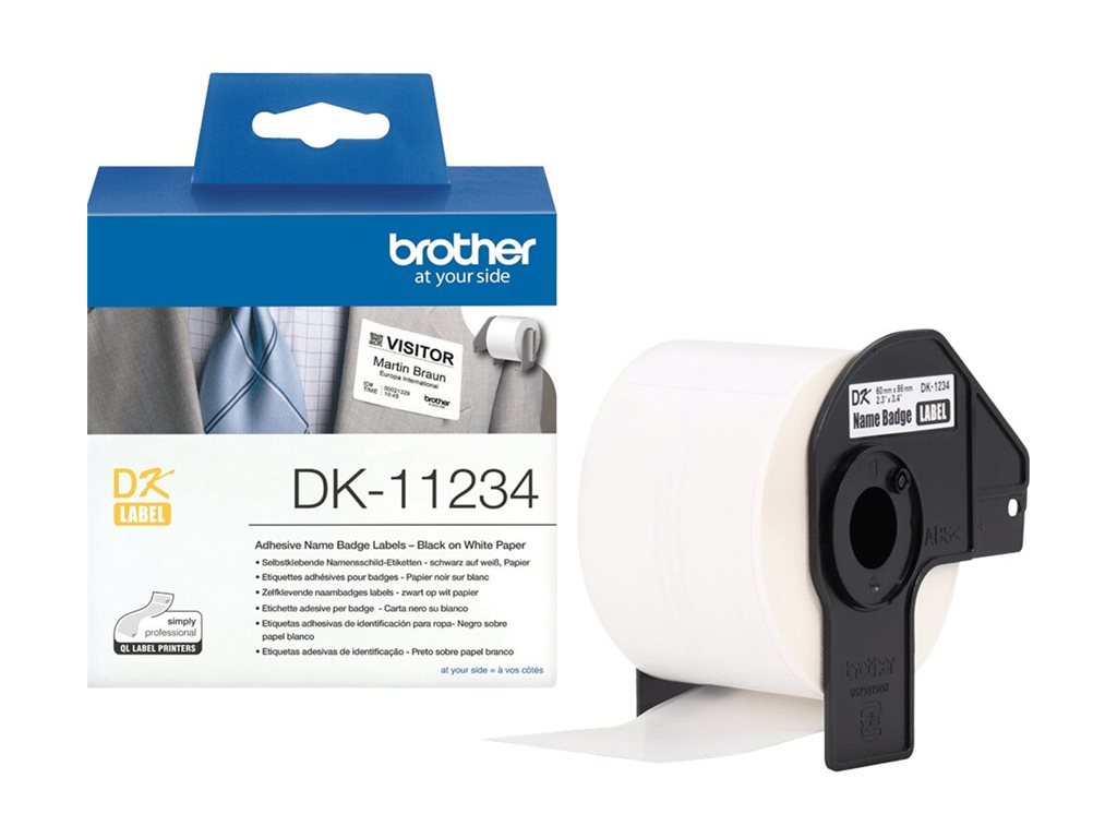 BROTHER name badge labels 260 pcs/roll 60 x 86 DK single label roll BROTHER name badge labels 260 pcs/roll 60 x 86 DK single label roll