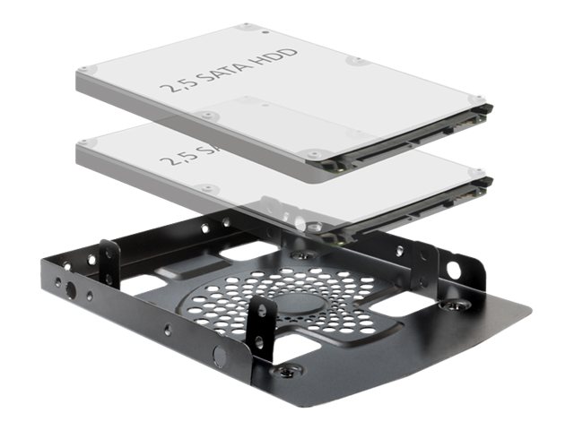 DELOCK Einbausatz 3,5 fÃ¼r 2x 2,5 HDDs Metall schwarz