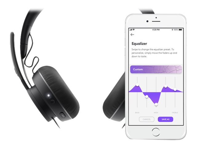 LOGITECH Zone Wireless MS Headset on-ear Bluetooth wireless active noise cancelling