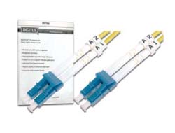 DIGITUS LWL Patchkabel LC/LC 09/125um Singelmode Duplex Halogenfrei mit Messprotokoll gelb 1m