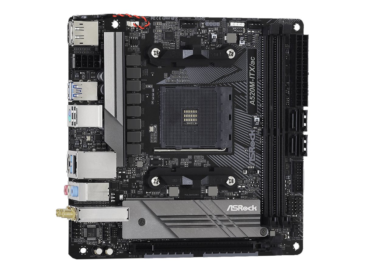 ASRock A520M-ITX/ac - Motherboard - Mini-ITX - Socket AM4 - AMD A520