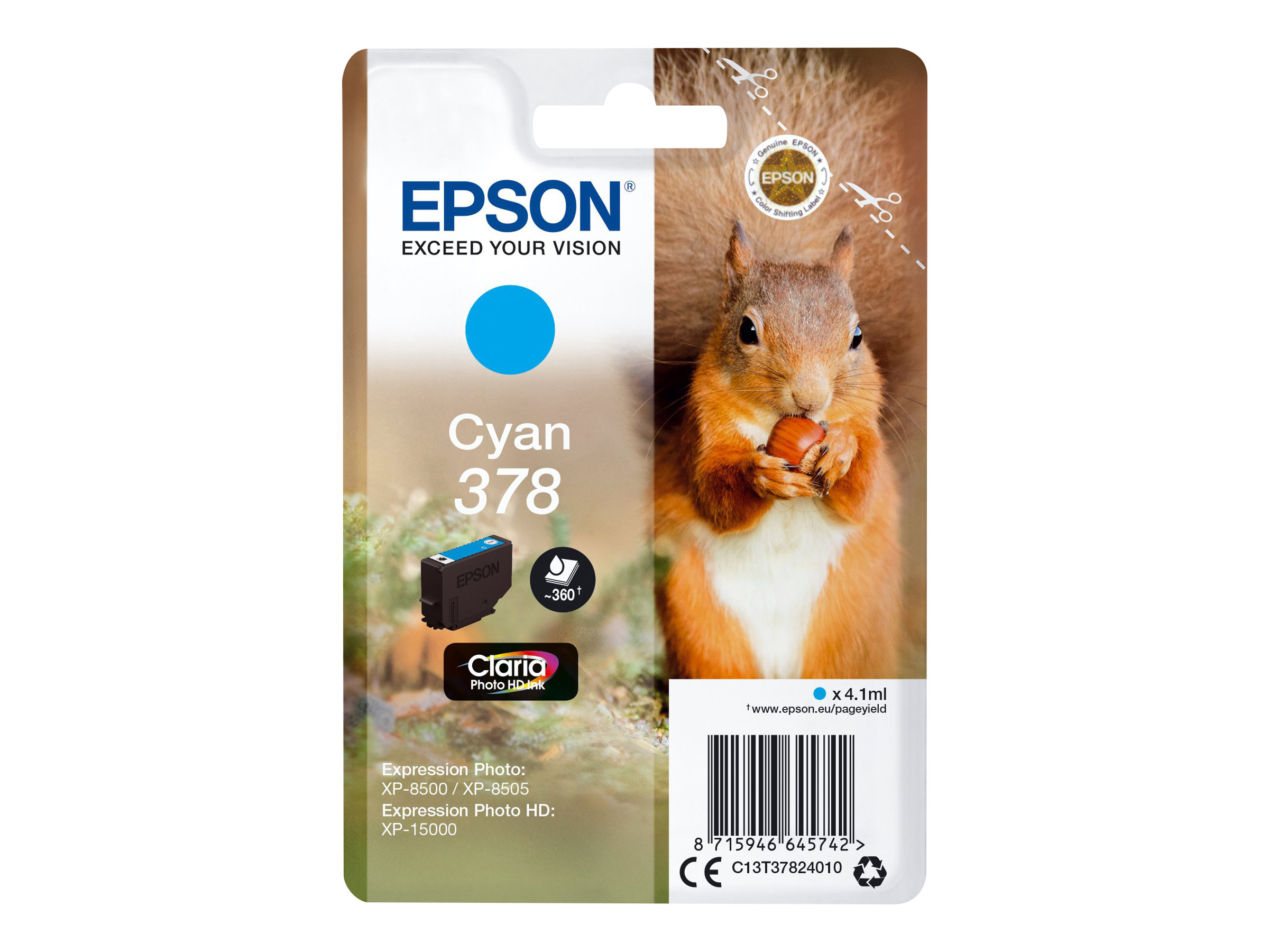 C13T37824010 EPSON XP Tinte cyan ST 360