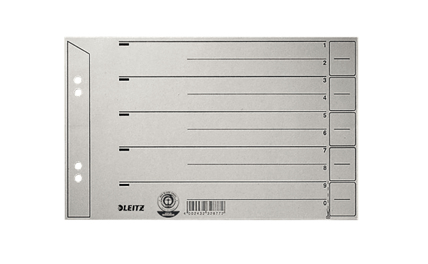 LEITZ Trennblätter 1656 DIN A5 quer 10 grau, 200 gqm, 100 St
