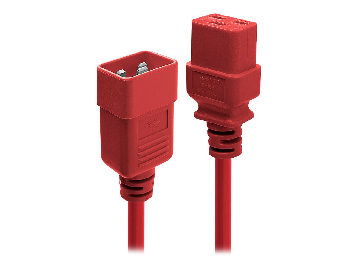 LINDY 2m IEC C19 auf IEC C20 Verlaengerung rot