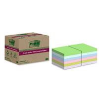 Post-it® Super Sticky Recycling Notes Haftnotizen extrastark farbsortiert, 12 Bloecke Post-it® Super Sticky Recycling Notes Haftnotizen extrastark farbsortiert, 12 Bloecke