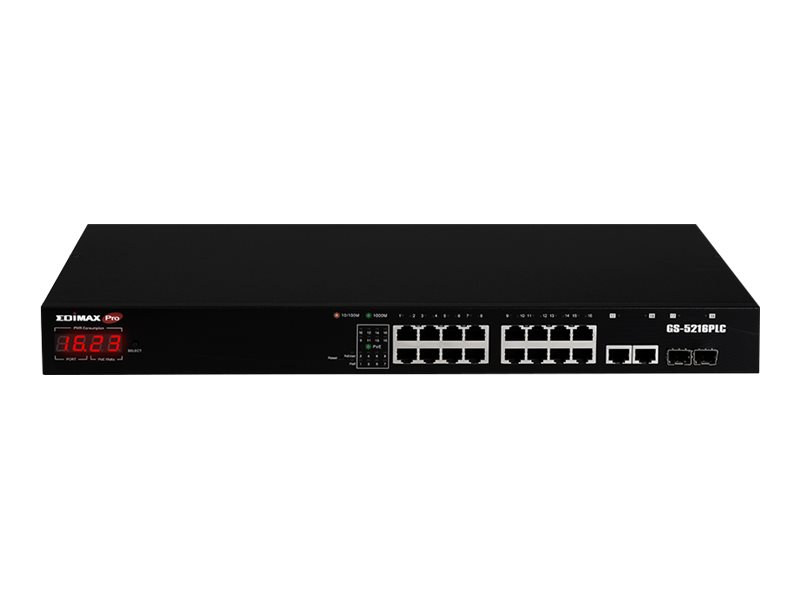 Edimax VLAN 18Port Gigabit PoE Web Smart Switch mit 2 Gigabit RJ45SFP Ports