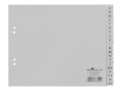 DURABLE Ordnerregister Halbformat A-Z grau 20-teilig, 1 St.