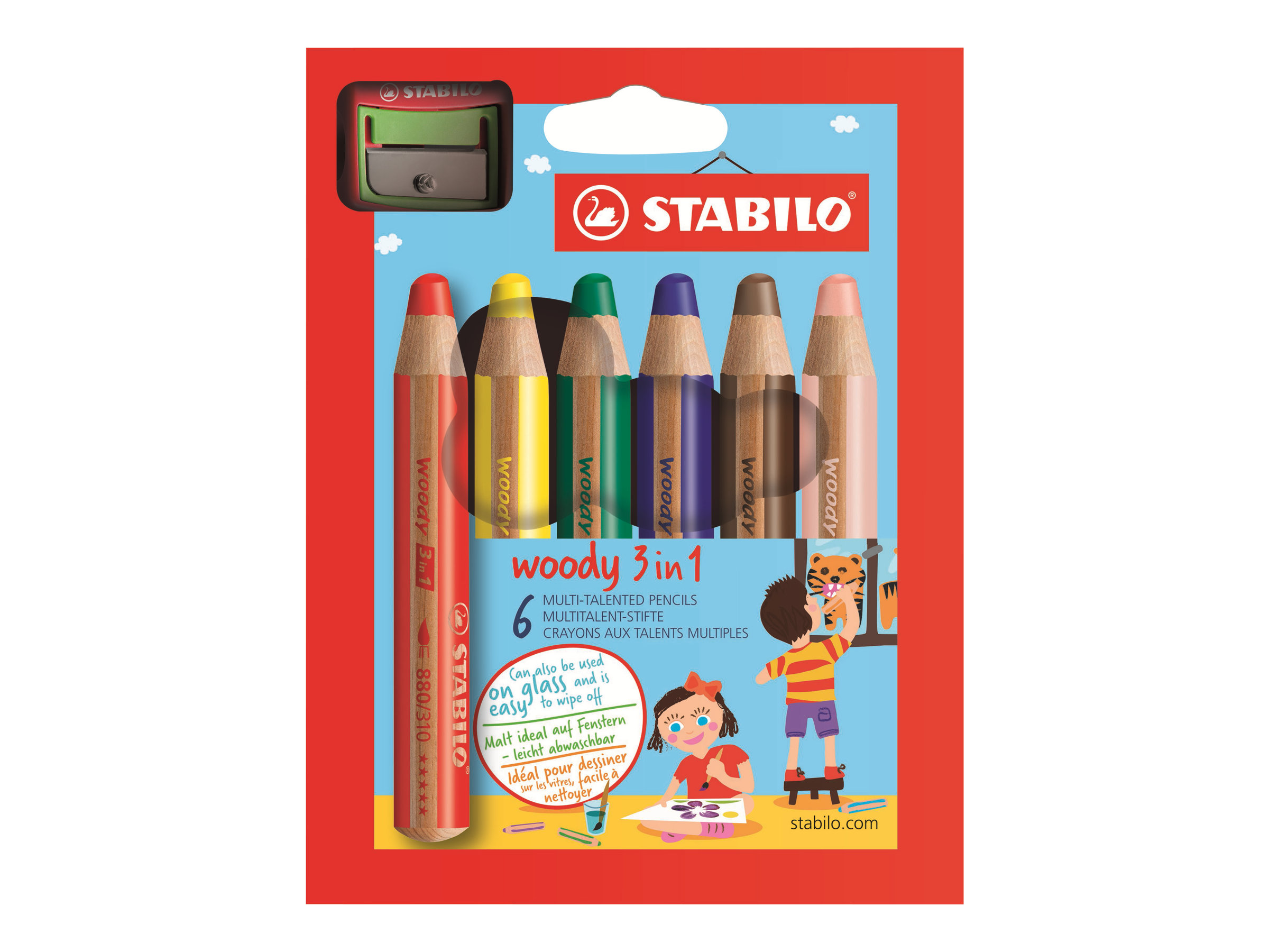 STABILO woody 3 in 1 Malset farbsortiert, 6 St. STABILO woody 3 in 1 Malset farbsortiert, 6 St.