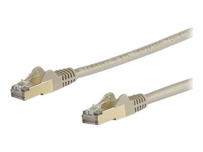 STARTECHCOM 5m CAT6a Ethernet Cable Grey RJ45 Snagless Connectors CAT6a STP Cord Copper Wire Network Cable 6ASPAT5MGR