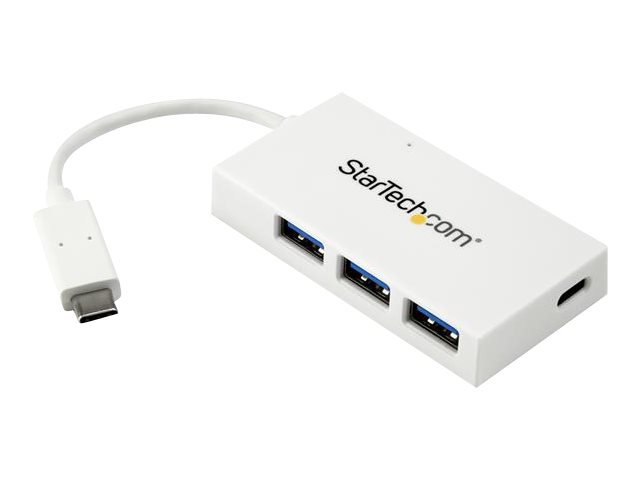 StarTech.com 4 Port USB-C Hub - USB C und 3x USB-A - USB 3.0 Hub - Weiß - 4 Port USB Hub - USB Port Expander - USB Typ C Hub - Hub - 4 Anschlüsse