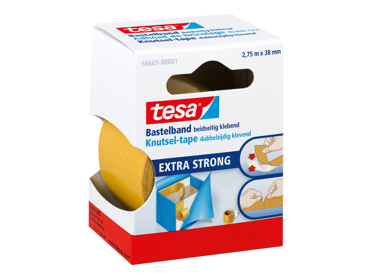 tesa 56665 doppelseitiges Klebeband 38,0 mm x 2,75 m, 1 Rolle
