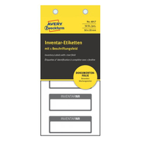 50 AVERY Zweckform Inventaretiketten 6917 schwarz 50,0 x 20,0 mm 50 AVERY Zweckform Inventaretiketten 6917 schwarz 50,0 x 20,0 mm