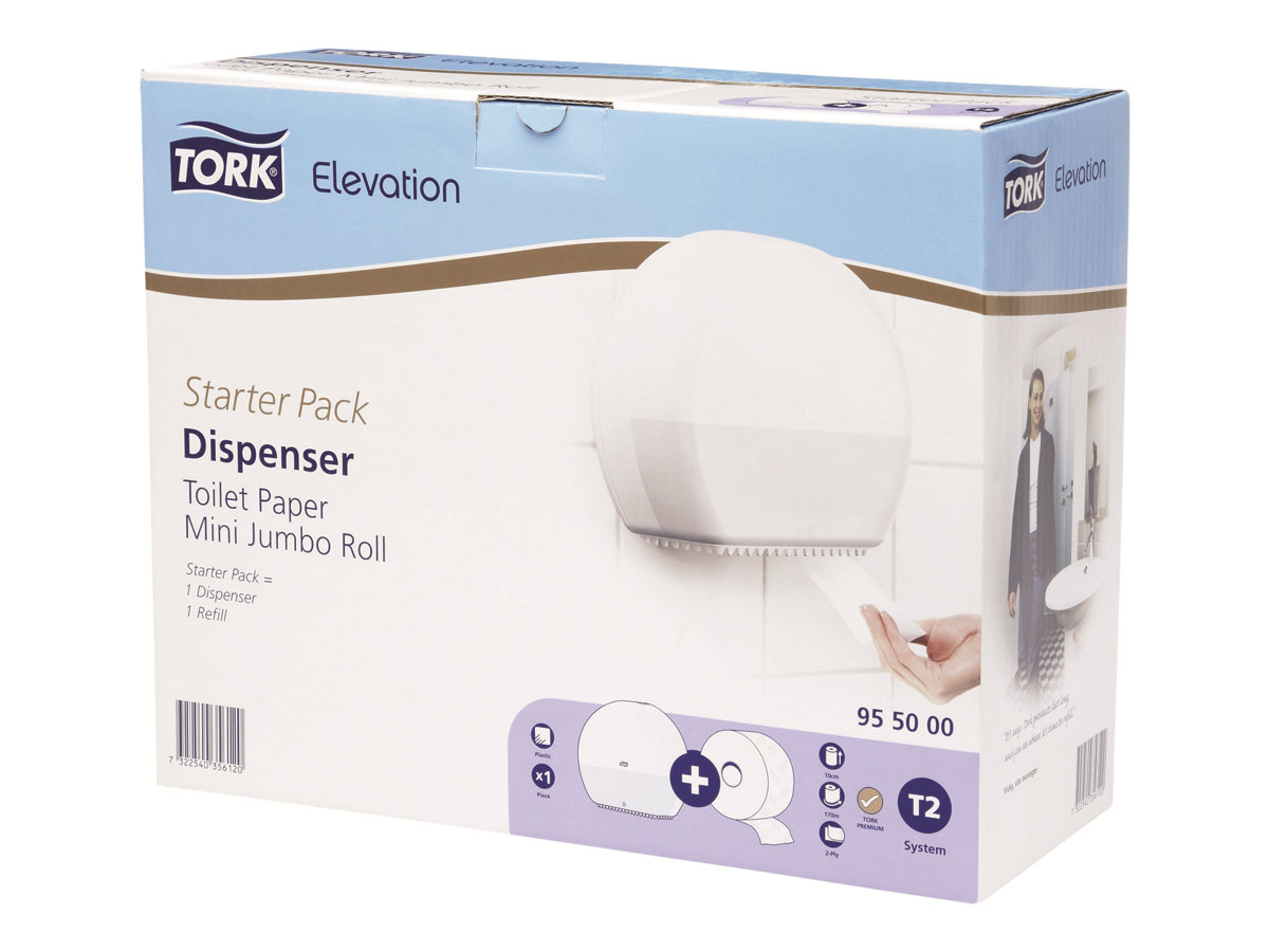 TORK Toilettenpapierspender-Set Elevation T2 Mini 955000 weiss Kunststoff TORK Toilettenpapierspender-Set Elevation T2 Mini 955000 weiss Kunststoff