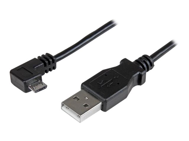 STARTECHCOM 05m Right Angle Micro USB Cable USB to Micro USB Cable USB Charger Cable Charge and Sync 24 AWG