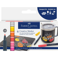 FABER-CASTELL Summer breeze Lackmarker farbsortiert 1,5 mm, 6 St. FABER-CASTELL Summer breeze Lackmarker farbsortiert 1,5 mm, 6 St.
