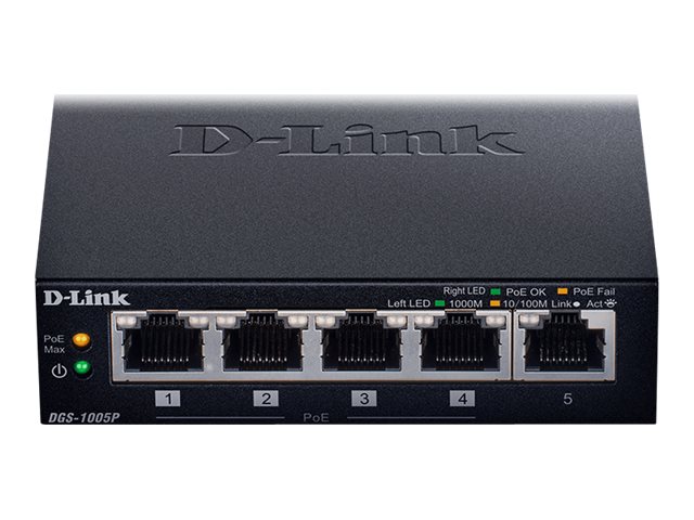 D-LINK DGS1005P/E GIGABIT POE+ SWITCH