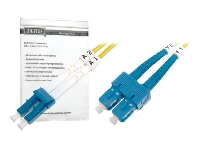 DIGITUS LWL Patchkabel LC -> SC 10.00m Singlemode Duplex OS2