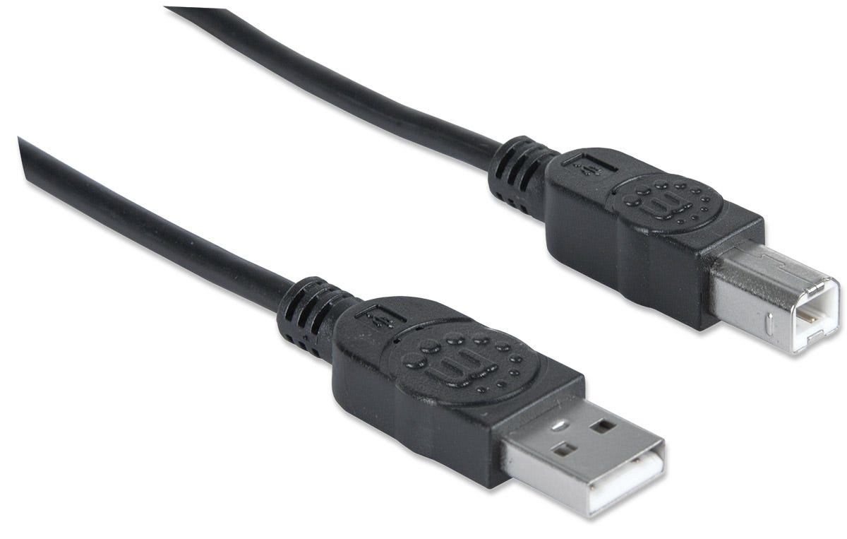 MANHATTAN Hi-Speed USB 2.0 Anschlusskabel 3m schwarz USB 2.0 Standard-A-Stecker auf USB 2.0 Standard-B-Stecker