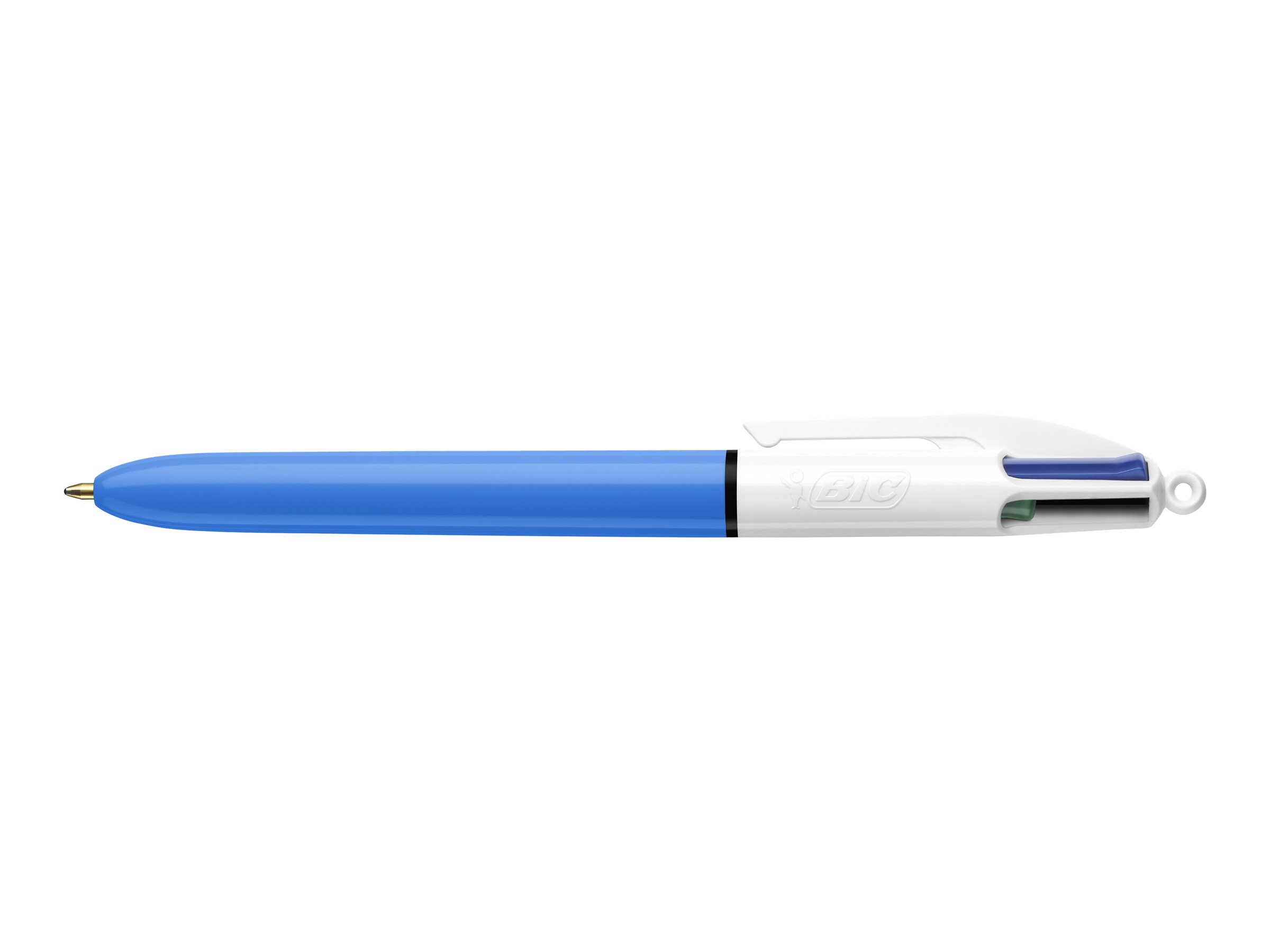 BIC 4-Farben-Kugelschreiber 4 Colours Original hellblau/weiÃ, Schreibfarbe: schwarz, blau, rot, grÃ¼n, 1 St.