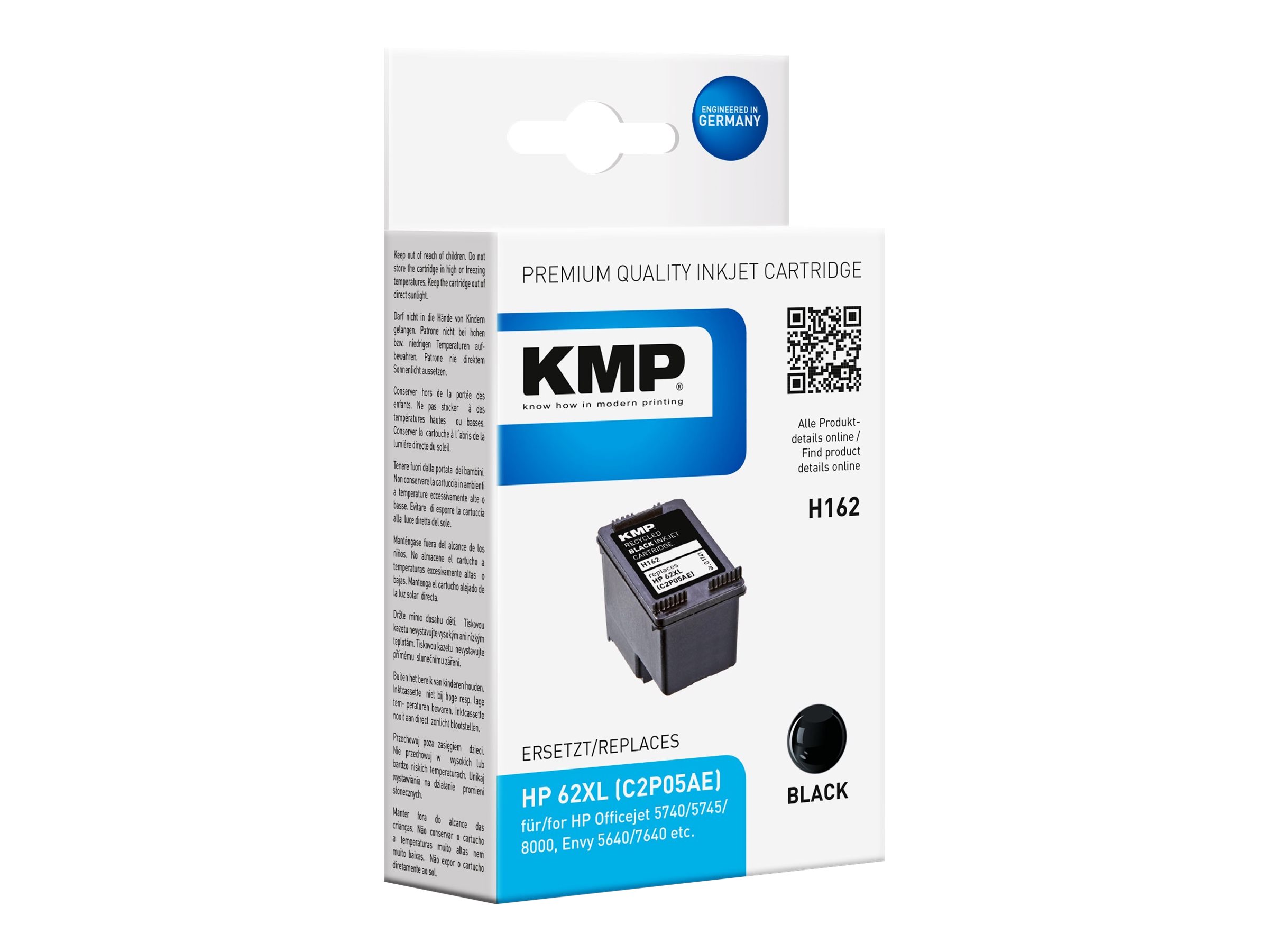 KMP H162 schwarz Druckerpatrone kompatibel zu HP 62XL (C2P05AE) KMP H162 schwarz Druckerpatrone kompatibel zu HP 62XL (C2P05AE)