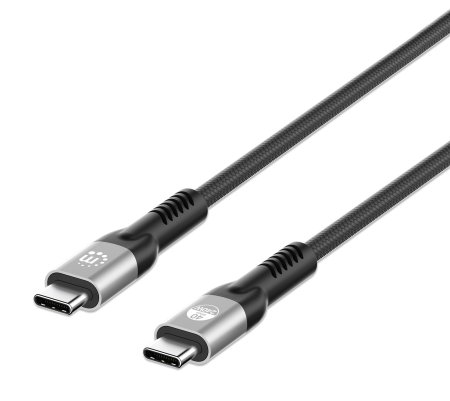 MANHATTAN USB4 Thunderbolt 4 Typ C 40 Gbits 8K Video und 240 W EPR Ladekabel PD 31 1 m USB4 Gen 3x2 4K60Hz DualDisplay